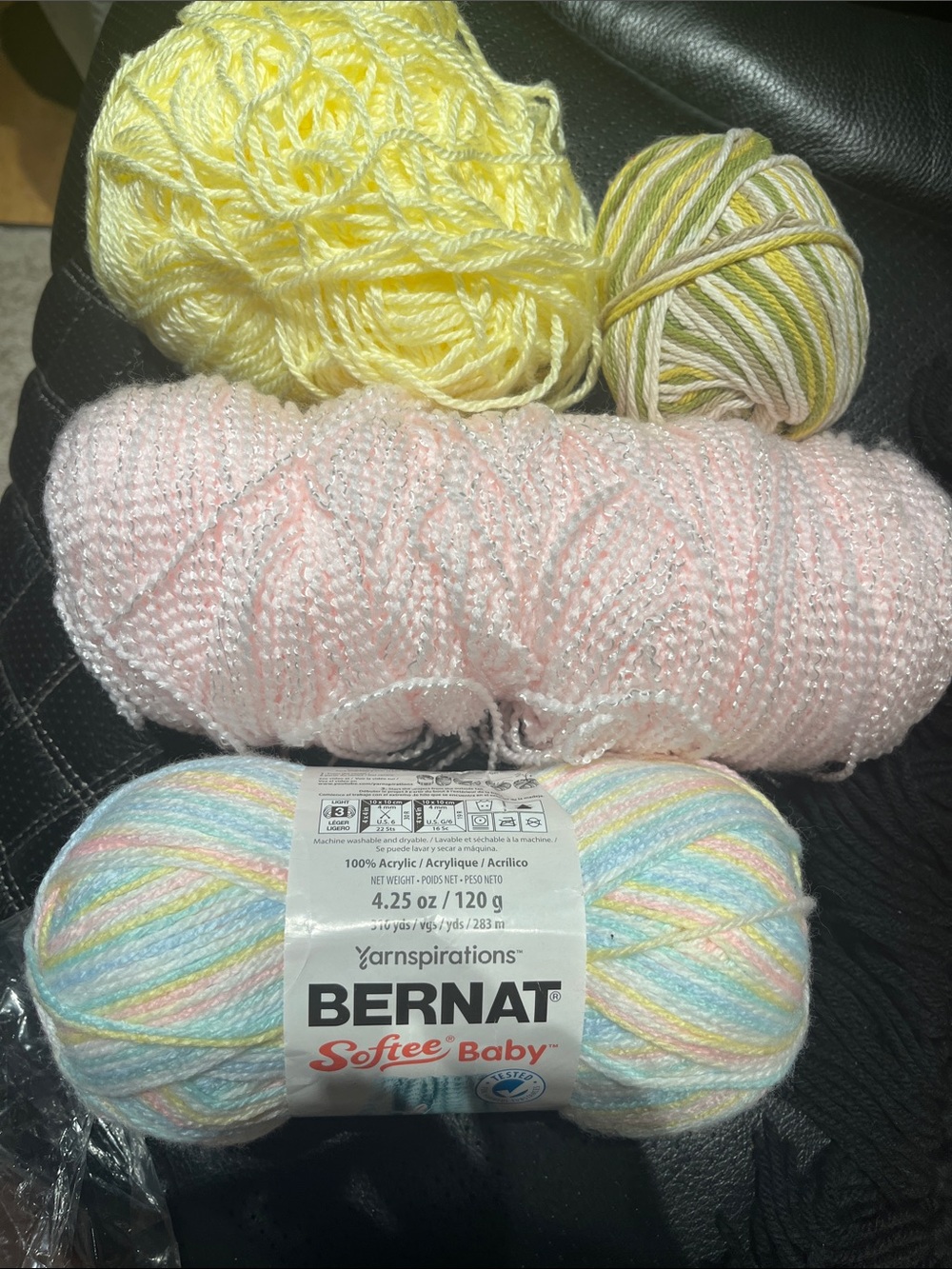 Bernat Softee Baby Pastel Multi Yarn - Pink, Yellow, Blue